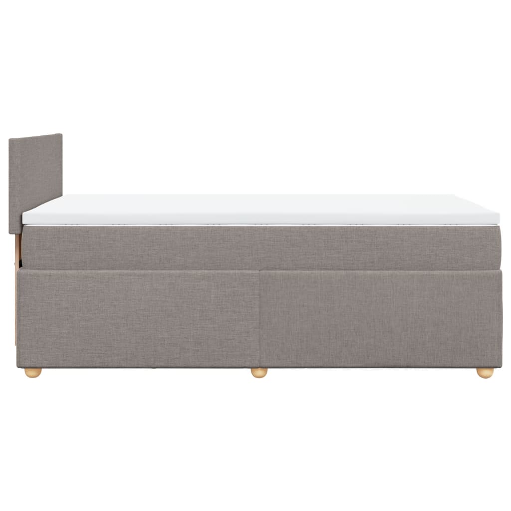 kontinentalseng med madras 90x190 cm stof gråbrun