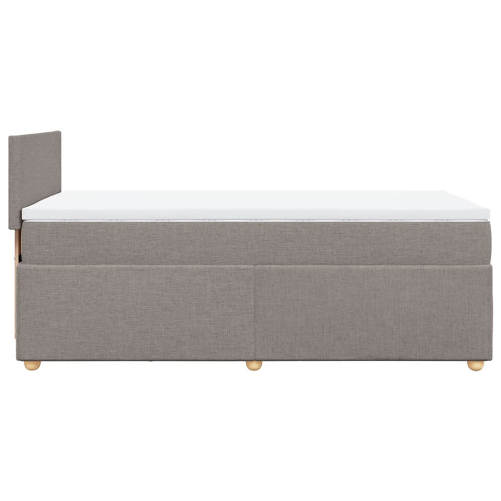 kontinentalseng med madras 90x190 cm stof gråbrun