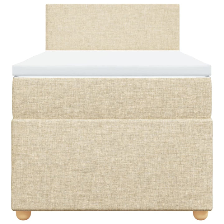 kontinentalseng med madras 90x190 cm stof cremefarvet