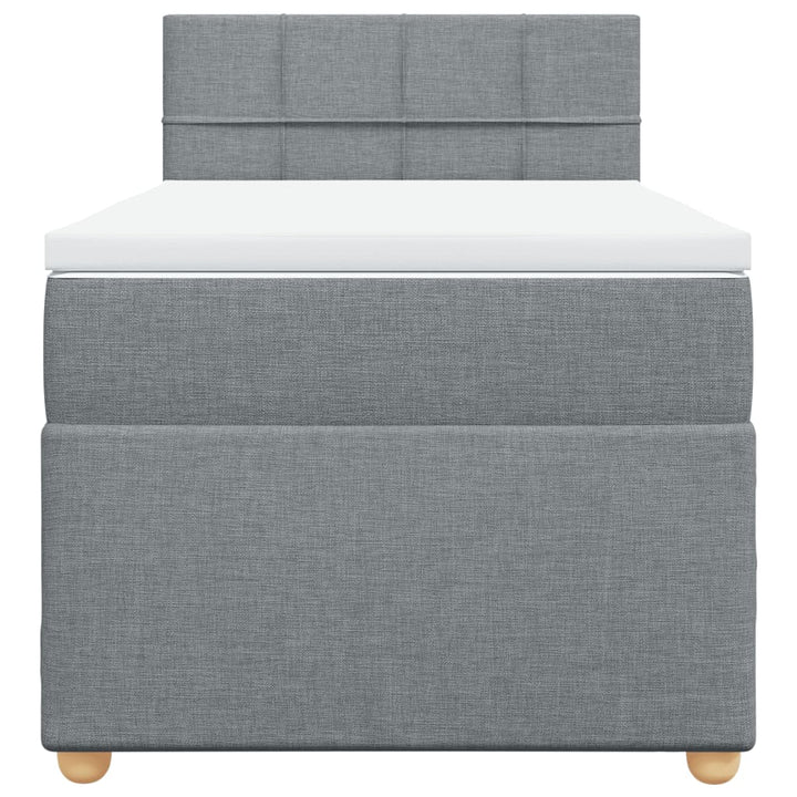 kontinentalseng med madras 90x190 cm stof lysegrå