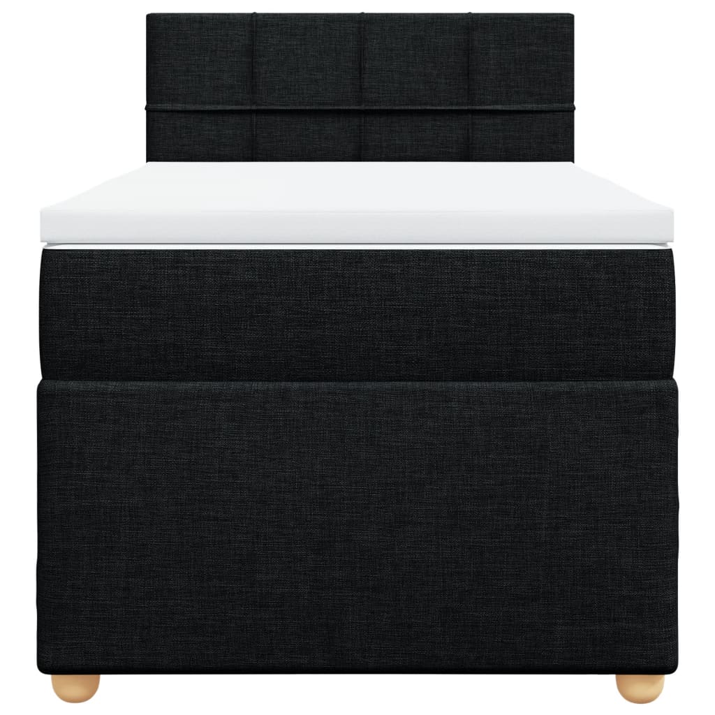 kontinentalseng med madras 90x190 cm stof sort