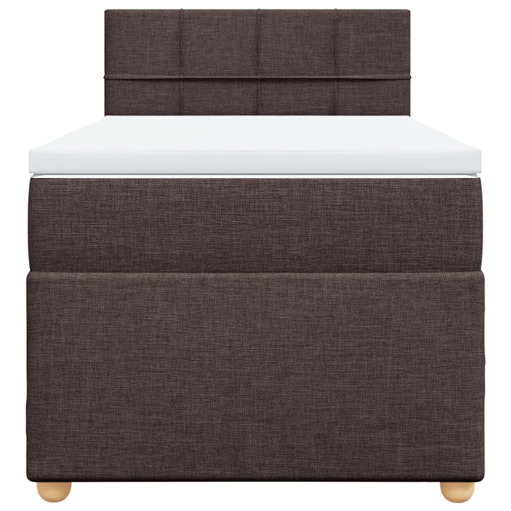 kontinentalseng med madras 90x190 cm stof mørkebrun