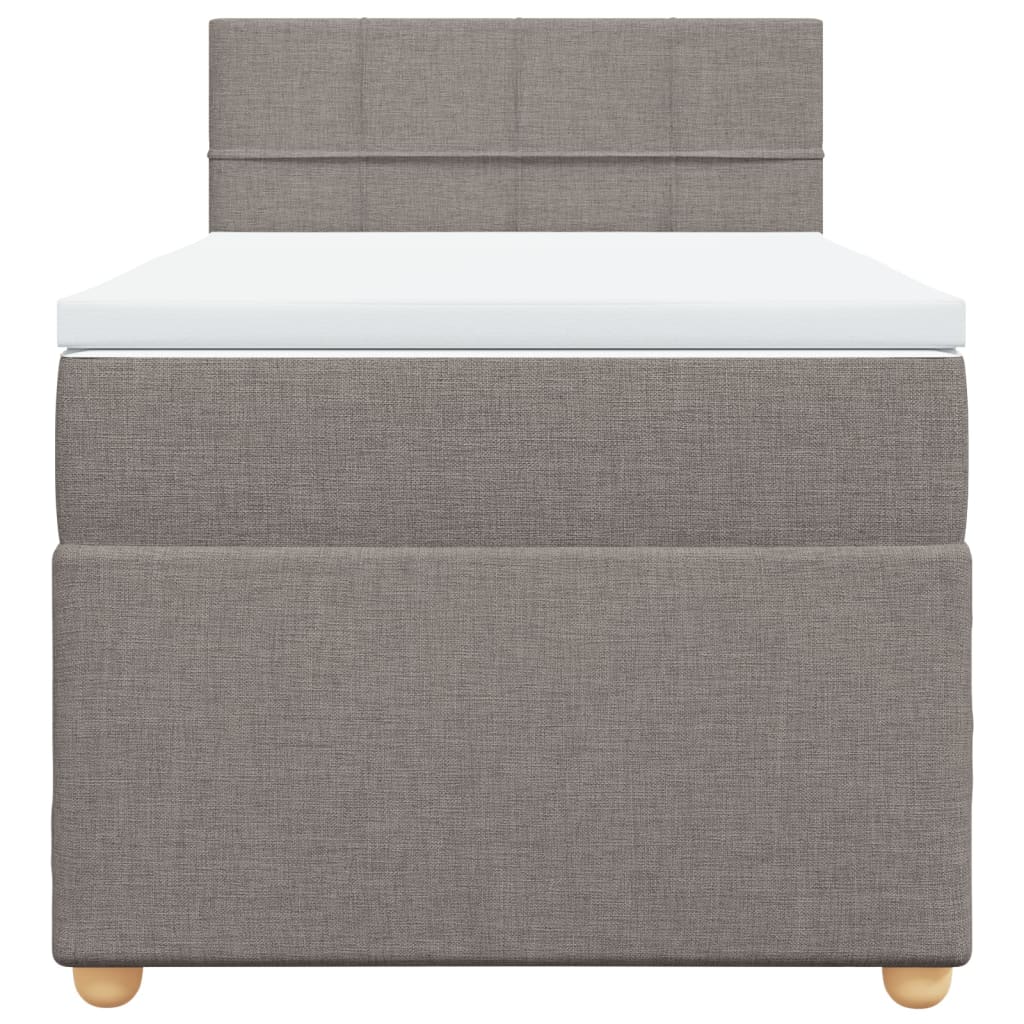 kontinentalseng med madras 90x190 cm stof gråbrun