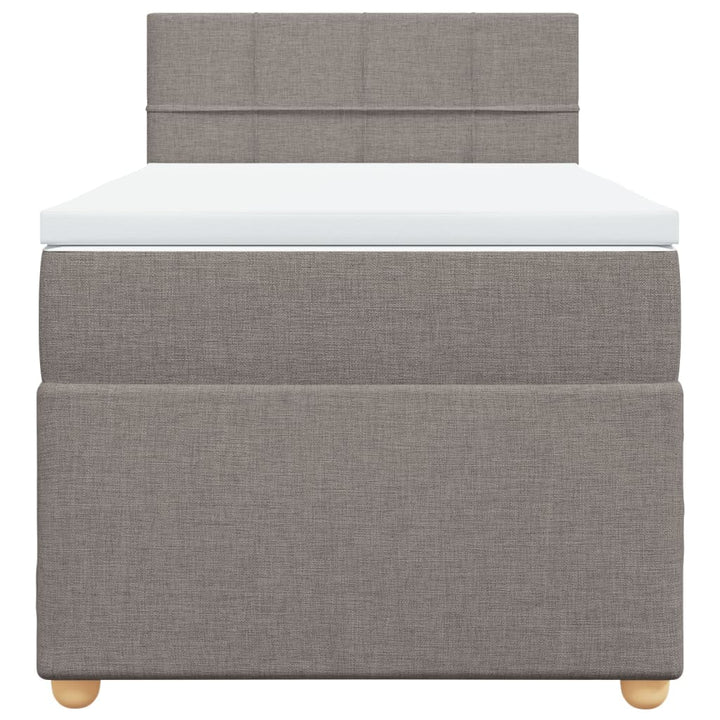 kontinentalseng med madras 90x190 cm stof gråbrun