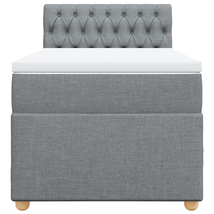 kontinentalseng med madras 90x190 cm stof lysegrå