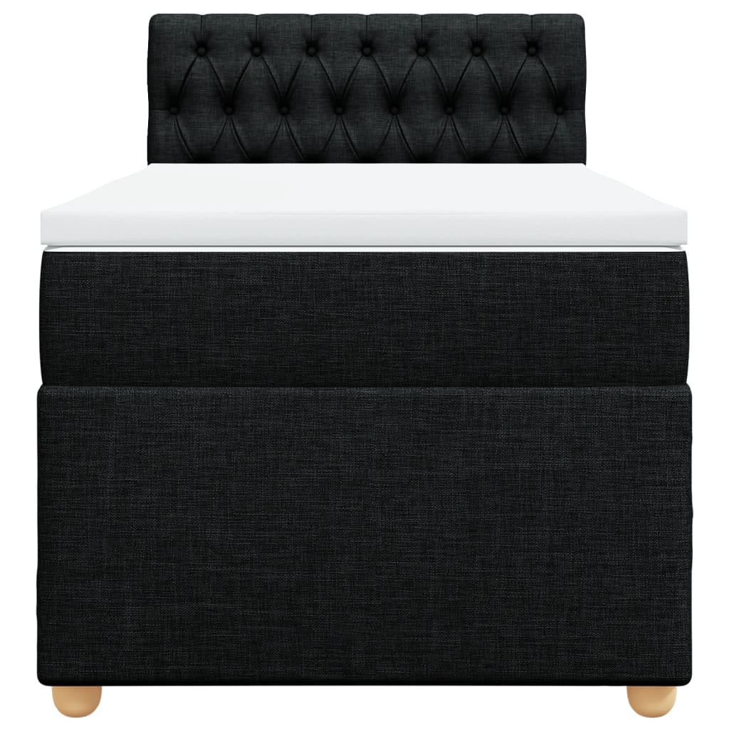 kontinentalseng med madras 90x190 cm stof sort