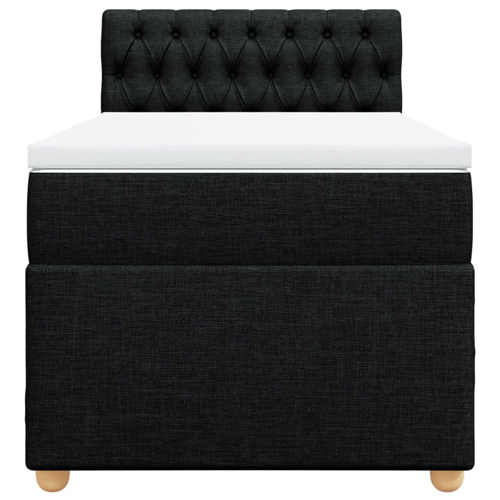 kontinentalseng med madras 90x190 cm stof sort