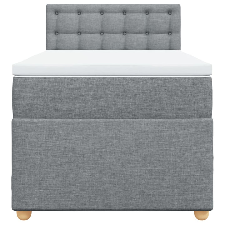 kontinentalseng med madras 90x190 cm stof lysegrå