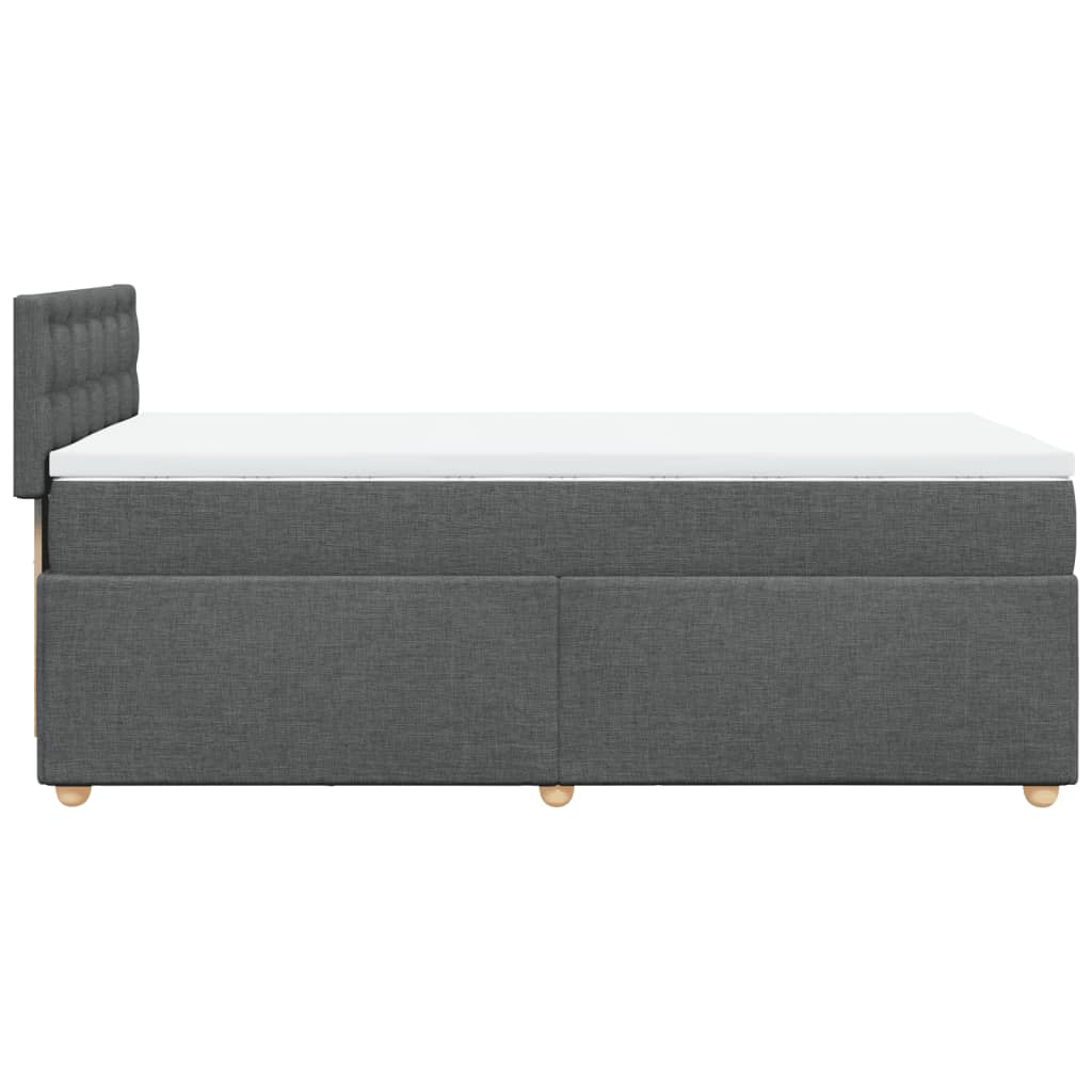kontinentalseng med madras 90x190 cm stof mørkegrå