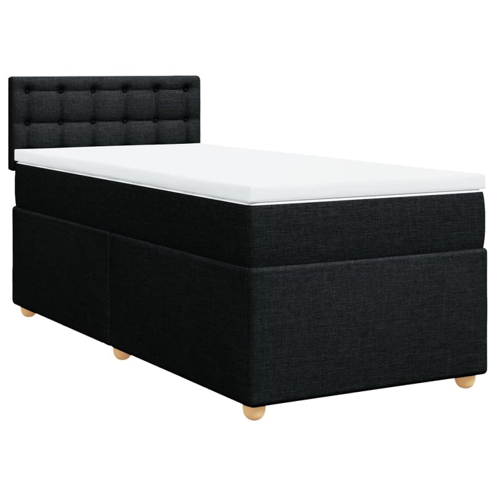 kontinentalseng med madras 90x190 cm stof sort