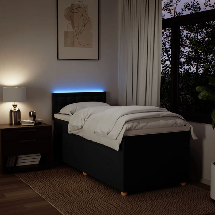 kontinentalseng med madras 90x190 cm stof sort