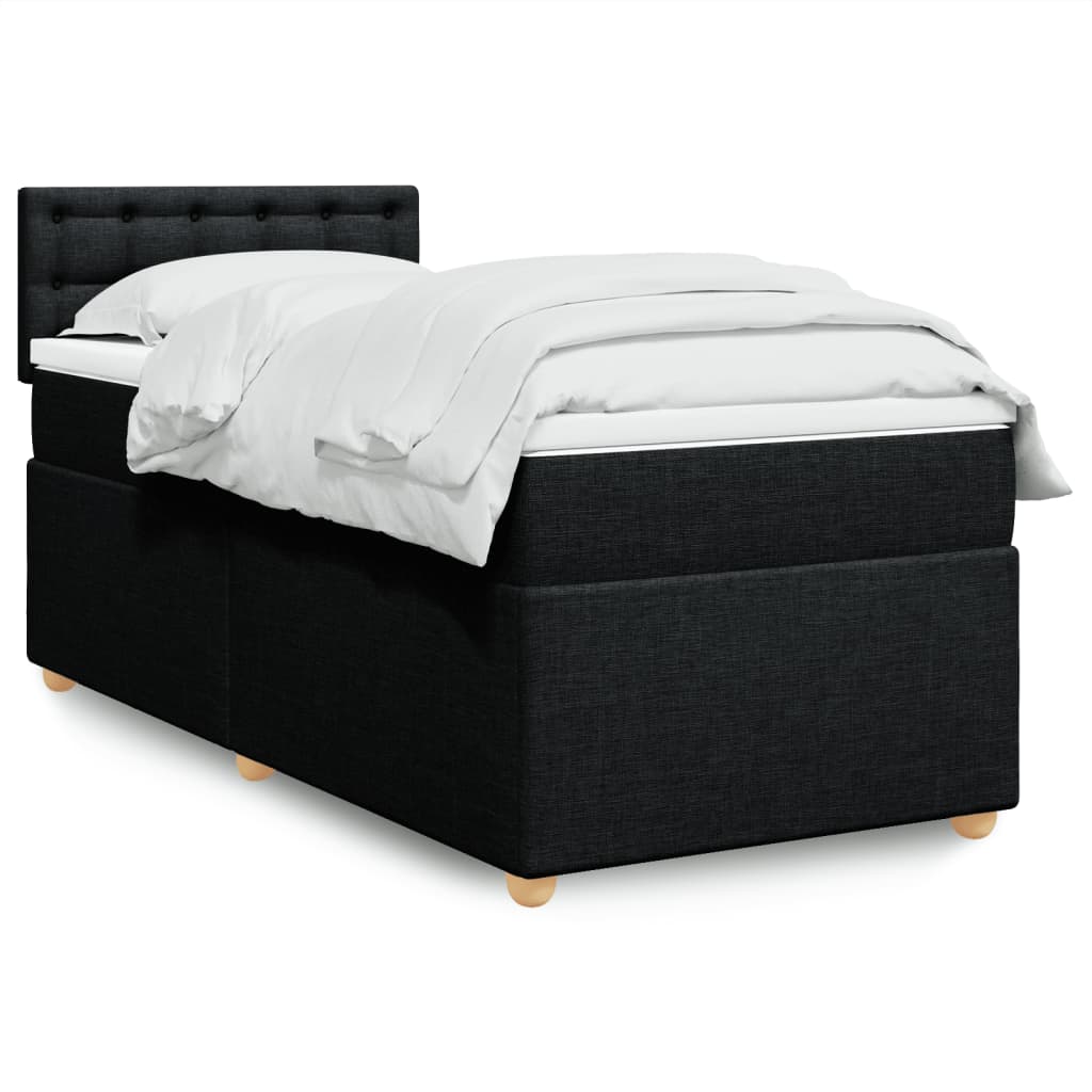 kontinentalseng med madras 90x190 cm stof sort