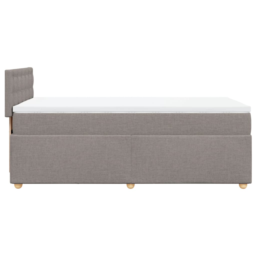 kontinentalseng med madras 90x190 cm stof gråbrun
