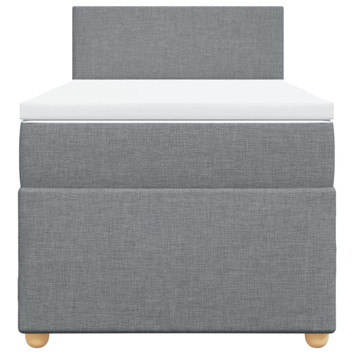 kontinentalseng med madras 90x200 cm stof lysegrå