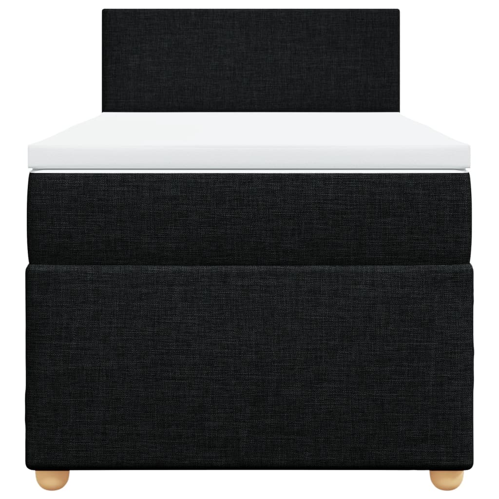 kontinentalseng med madras 90x200 cm stof sort