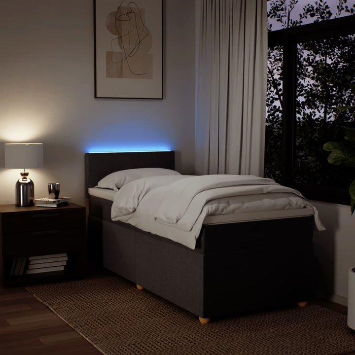 kontinentalseng med madras 90x200 cm stof mørkebrun