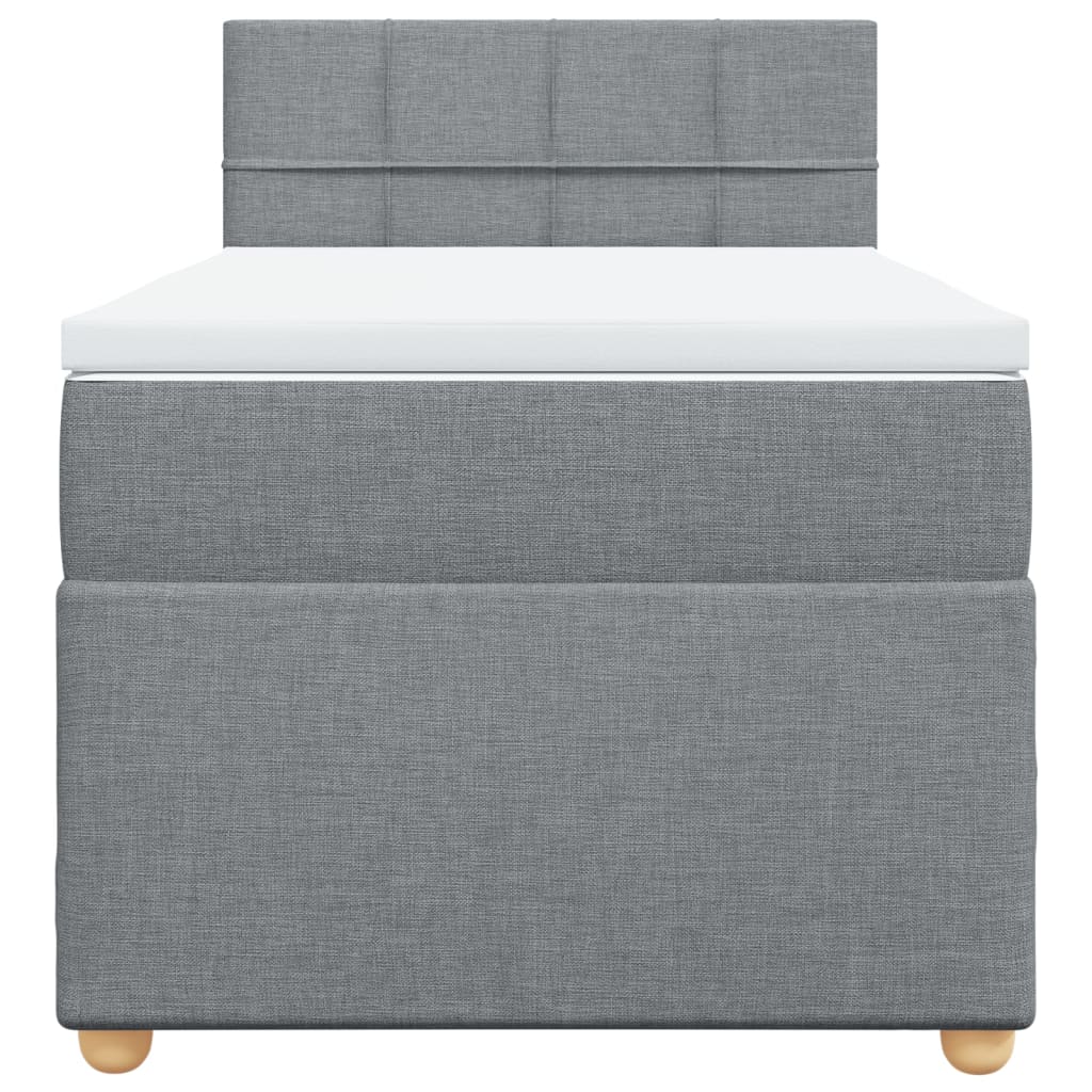 kontinentalseng med madras 90x200 cm stof lysegrå