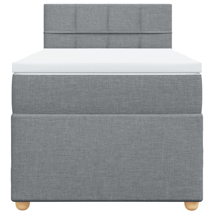 kontinentalseng med madras 90x200 cm stof lysegrå
