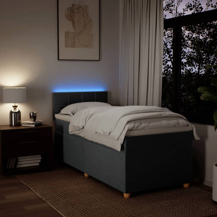 kontinentalseng med madras 90x200 cm stof mørkegrå