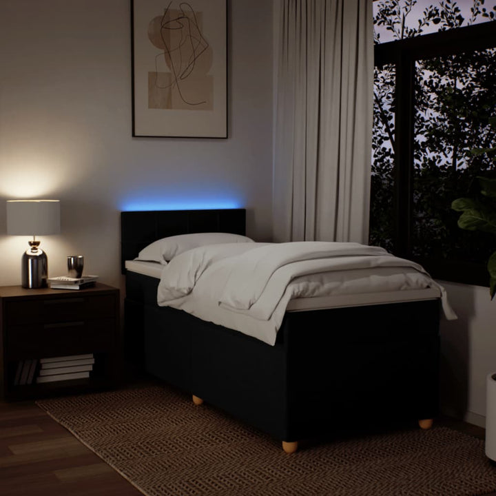 kontinentalseng med madras 90x200 cm stof sort