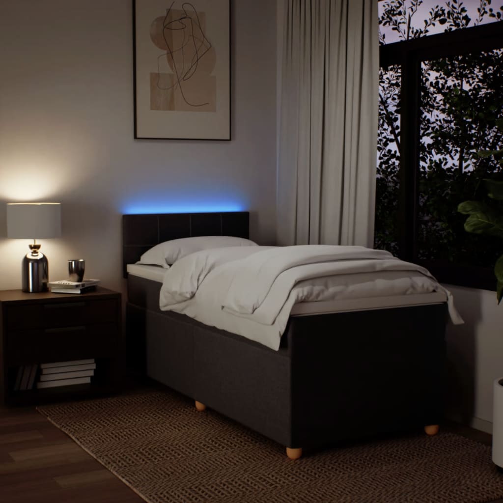 kontinentalseng med madras 90x200 cm stof mørkebrun