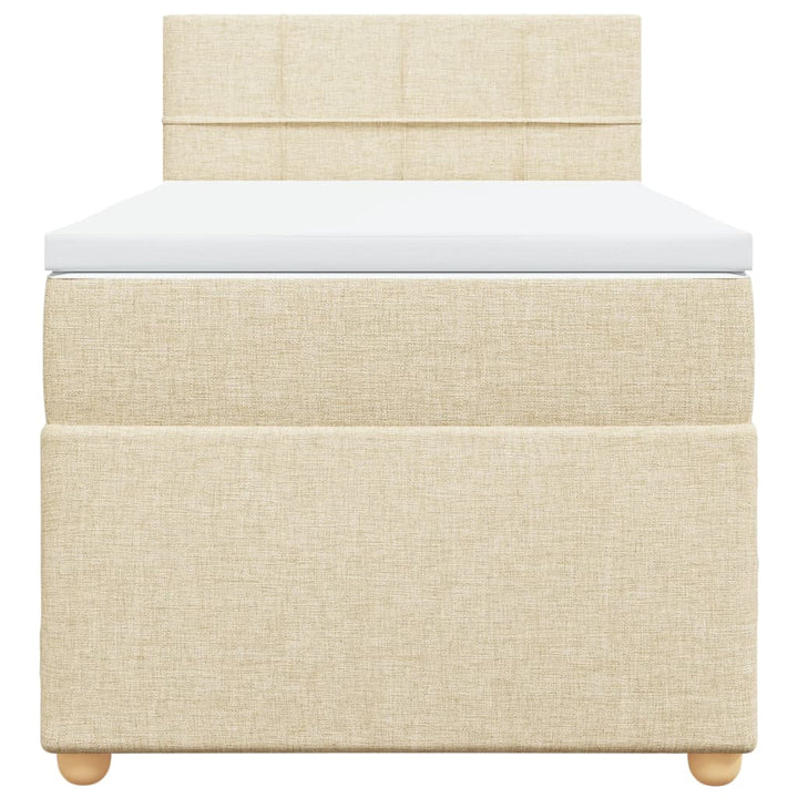 kontinentalseng med madras 90x200 cm stof cremefarvet