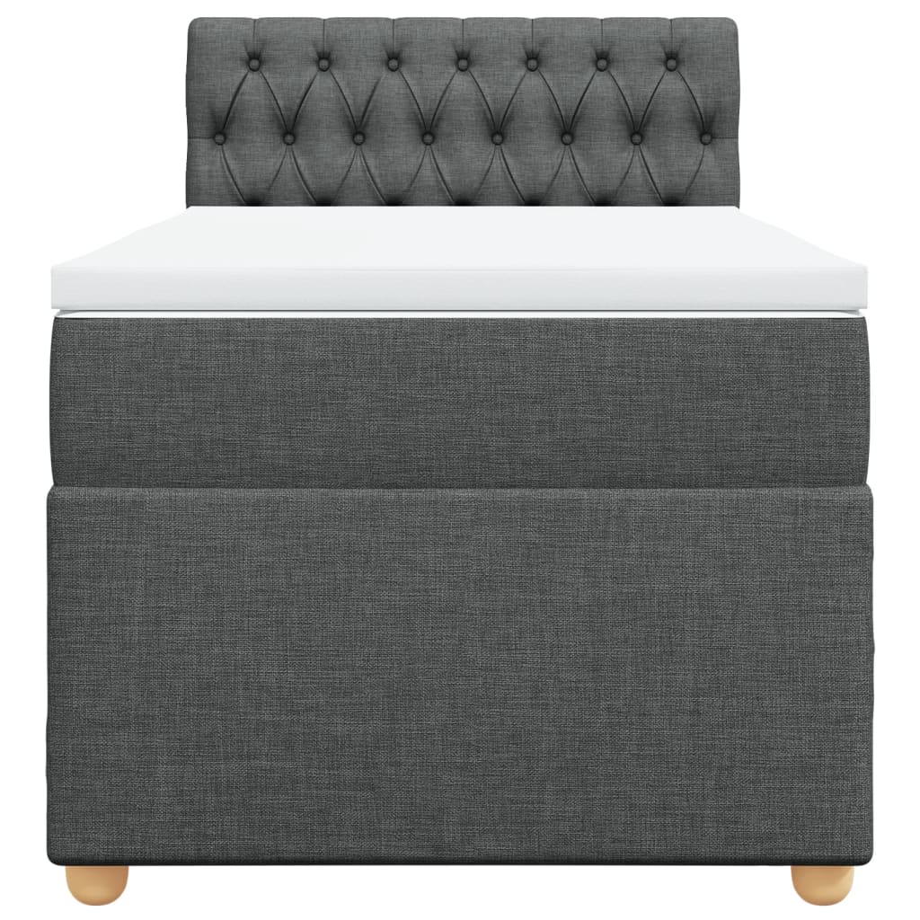 kontinentalseng med madras 90x200 cm stof mørkegrå