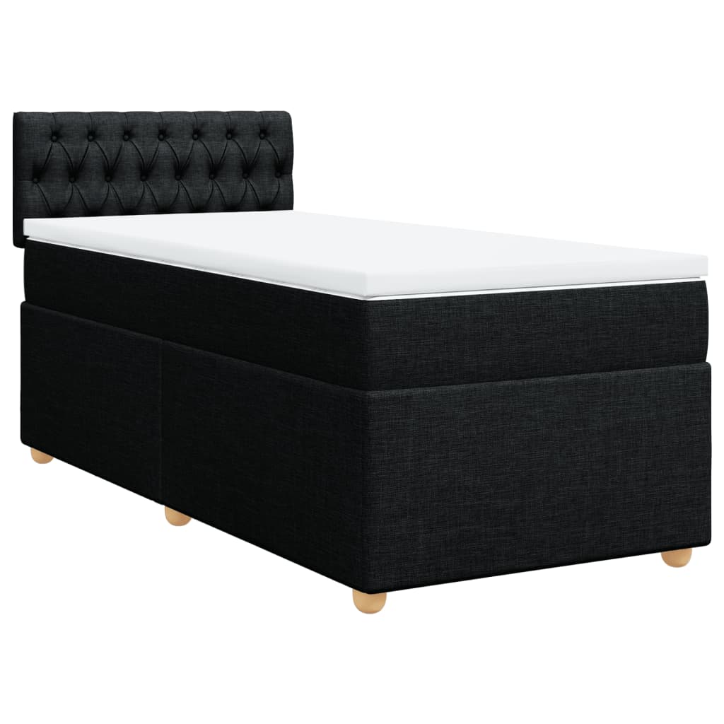 kontinentalseng med madras 90x200 cm stof sort