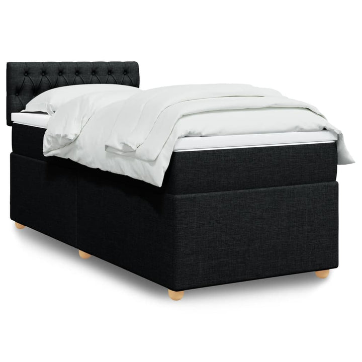 kontinentalseng med madras 90x200 cm stof sort