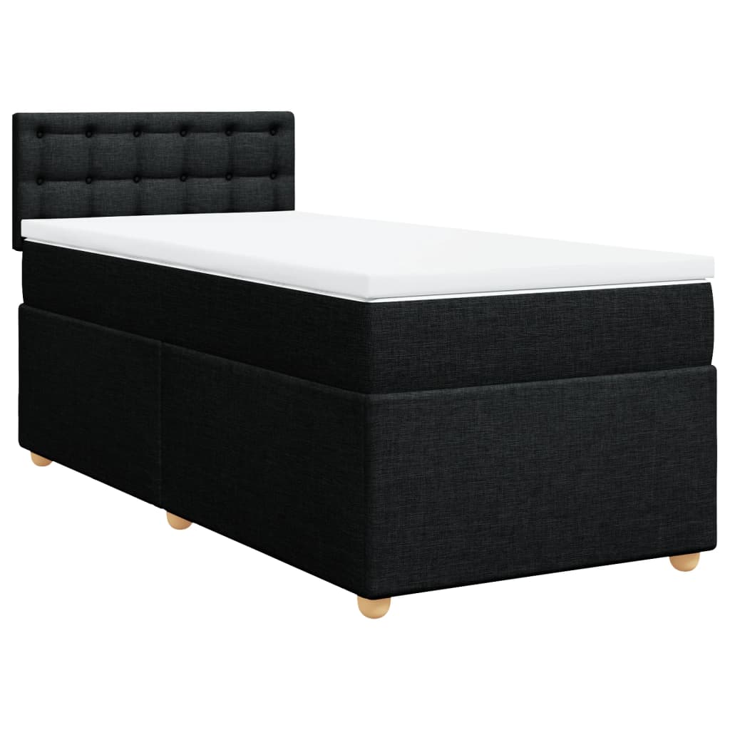 kontinentalseng med madras 90x200 cm stof sort