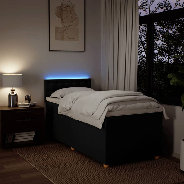 kontinentalseng med madras 90x200 cm stof sort