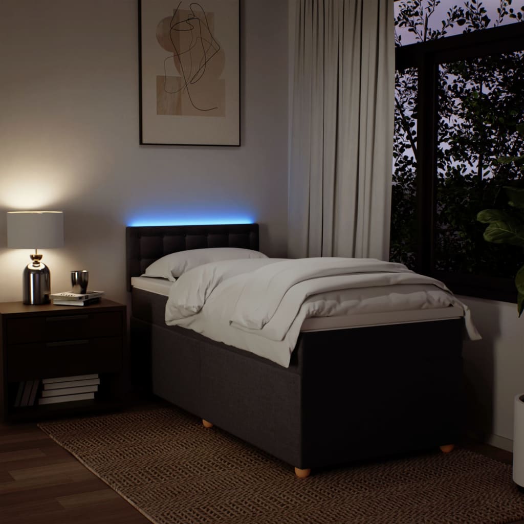 kontinentalseng med madras 90x200 cm stof mørkebrun