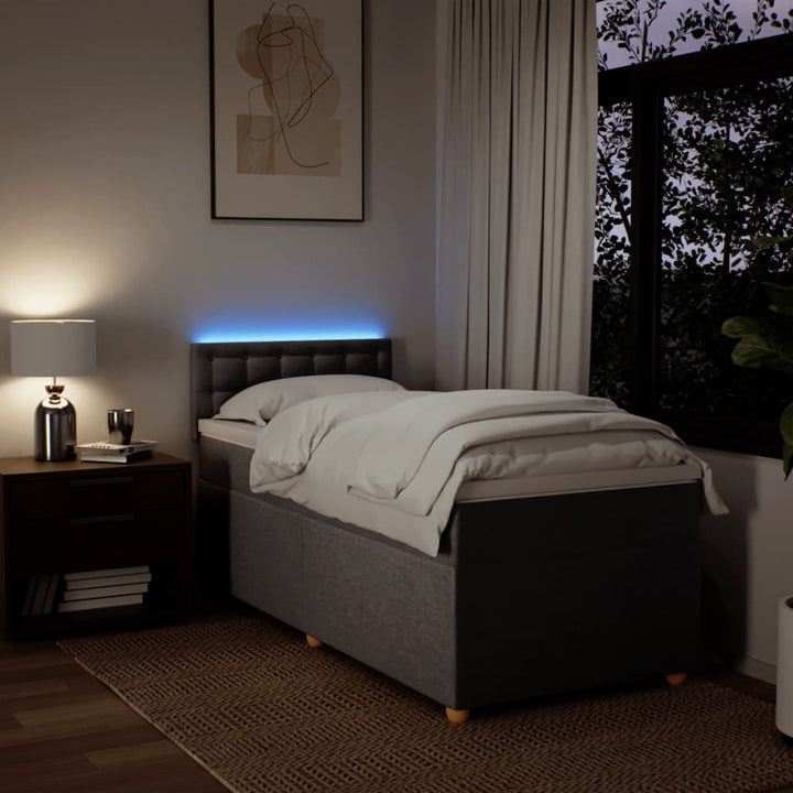 kontinentalseng med madras 90x200 cm stof gråbrun