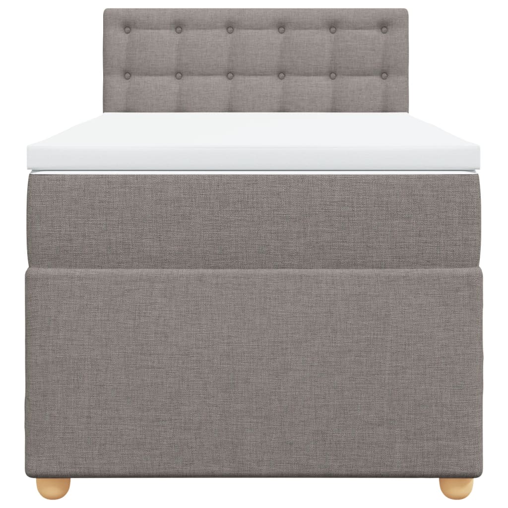 kontinentalseng med madras 90x200 cm stof gråbrun