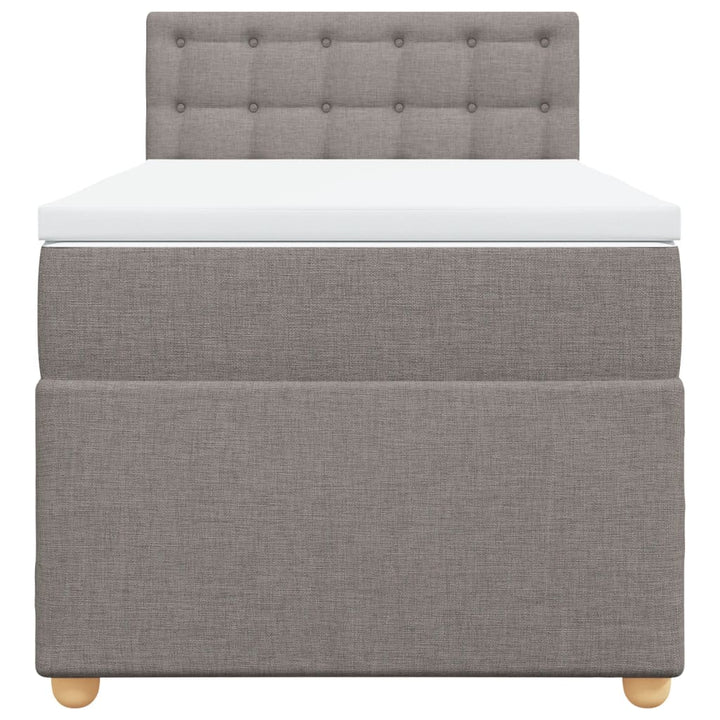 kontinentalseng med madras 90x200 cm stof gråbrun