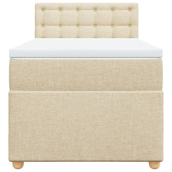 kontinentalseng med madras 90x200 cm stof cremefarvet