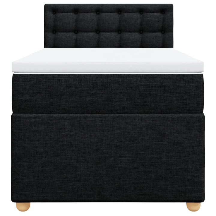 kontinentalseng med madras 100x200 cm stof sort