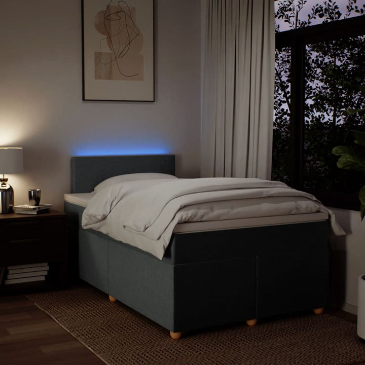 kontinentalseng med madras 120x200 cm stof mørkegrå