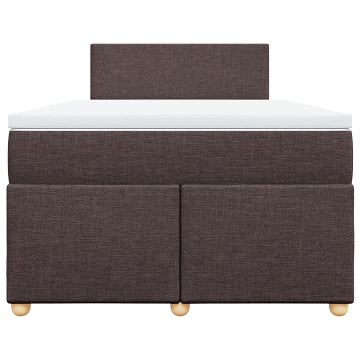 kontinentalseng med madras 120x200 cm stof mørkebrun