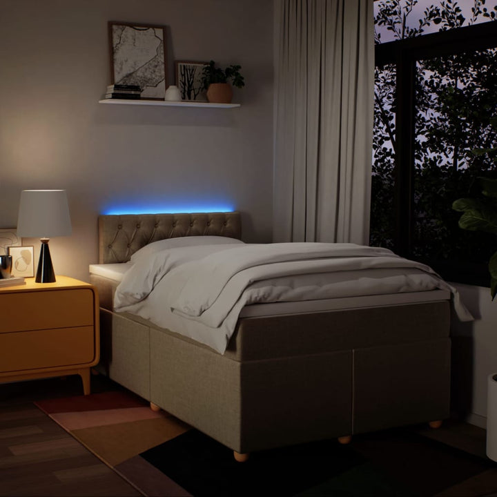 kontinentalseng med madras 120x200 cm stof cremefarvet