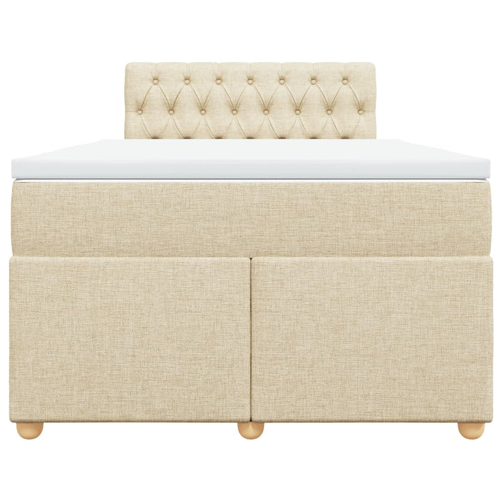 kontinentalseng med madras 120x200 cm stof cremefarvet