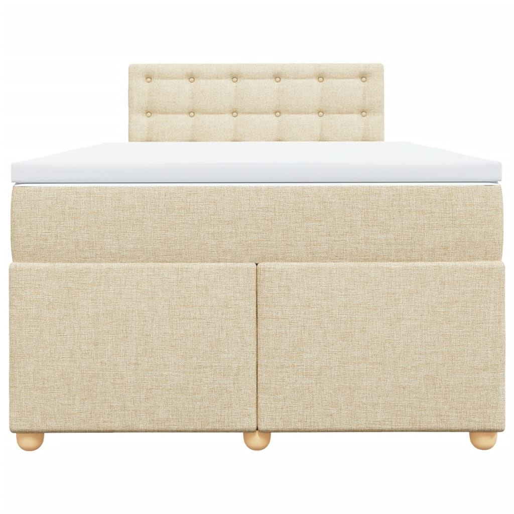 kontinentalseng med madras 120x200 cm stof cremefarvet