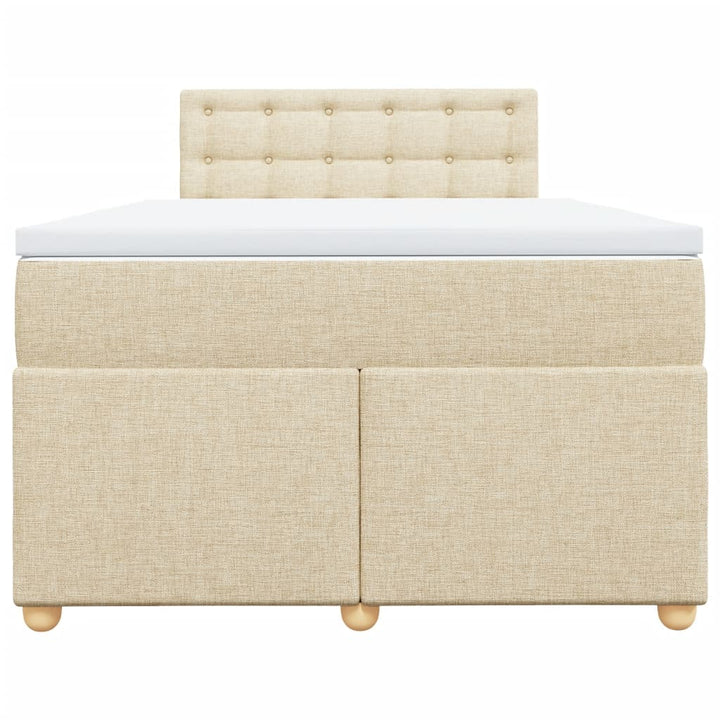 kontinentalseng med madras 120x200 cm stof cremefarvet