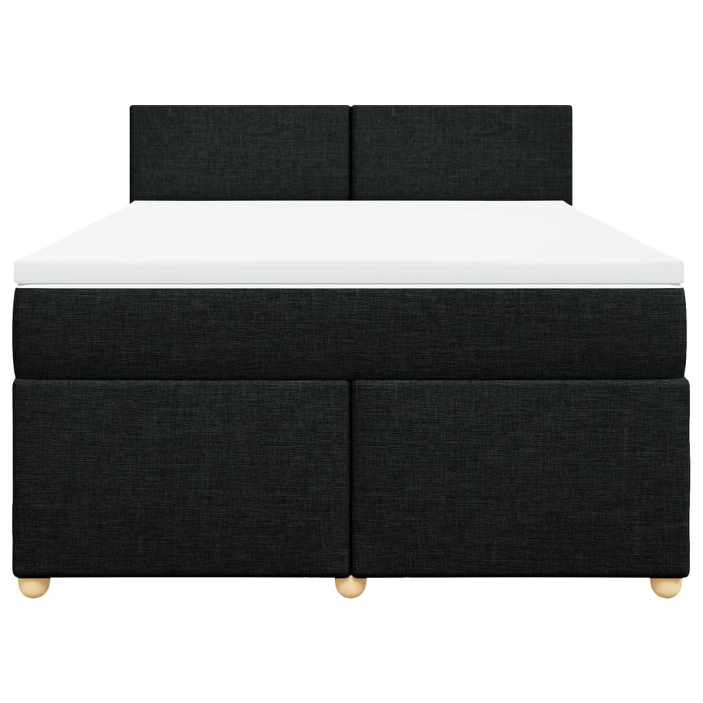 kontinentalseng med madras 140x190 cm stof sort