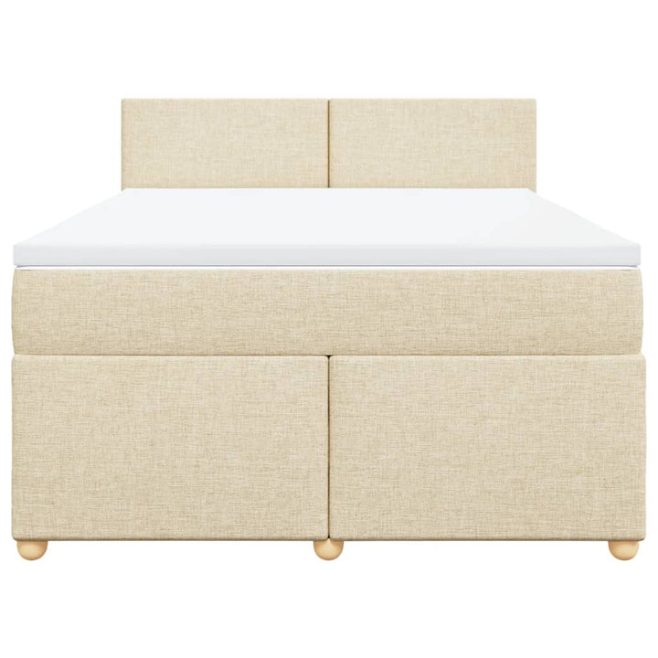 kontinentalseng med madras 140x190 cm stof cremefarvet