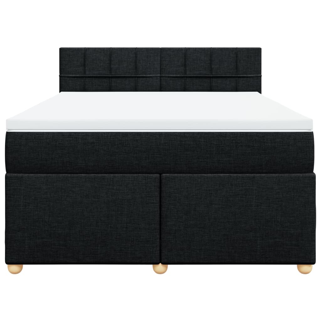 kontinentalseng med madras 140x190 cm stof sort