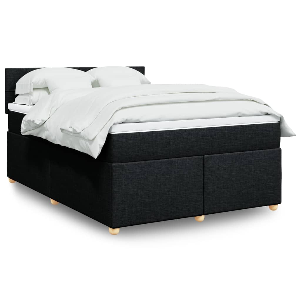 kontinentalseng med madras 140x190 cm stof sort