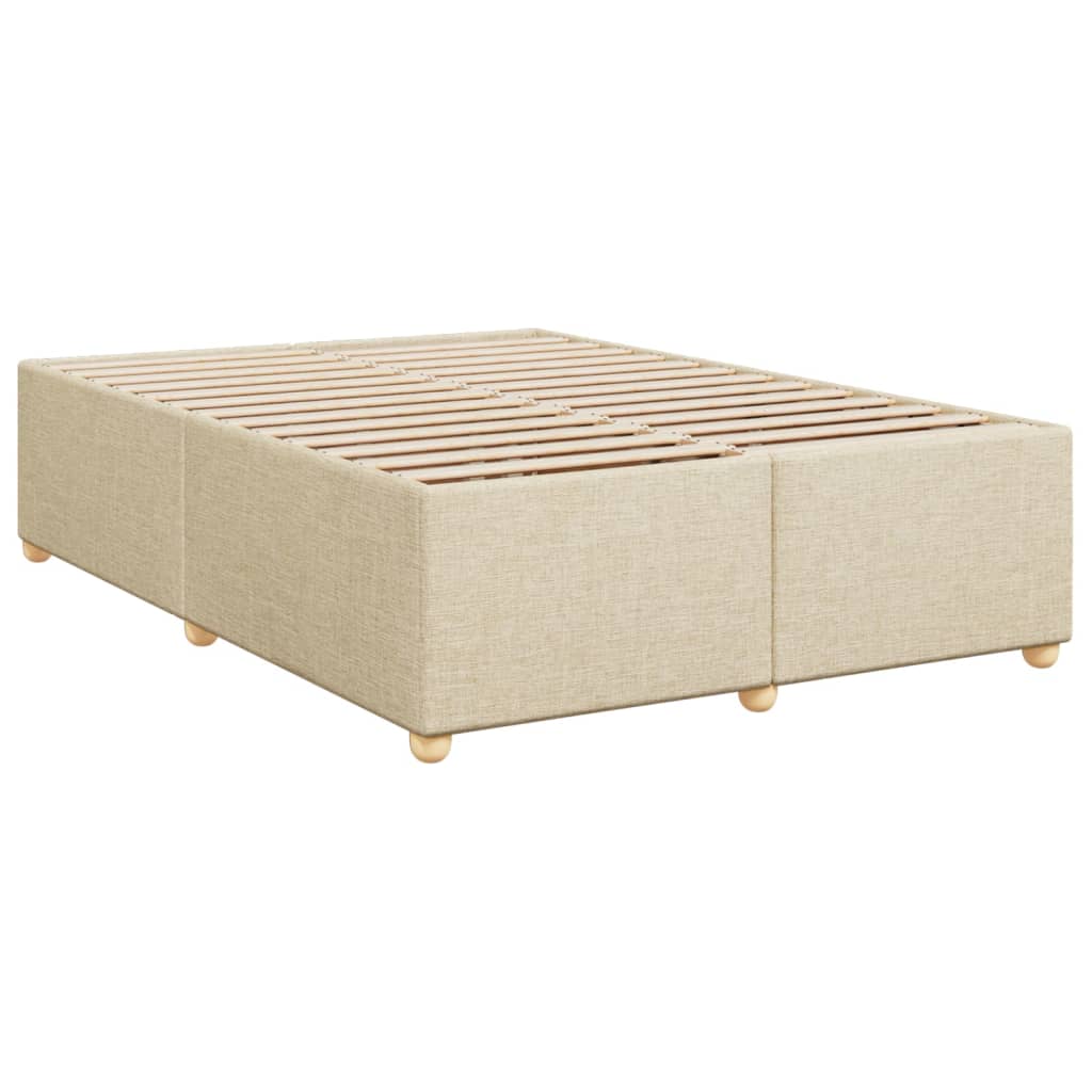 kontinentalseng med madras 140x190 cm stof cremefarvet