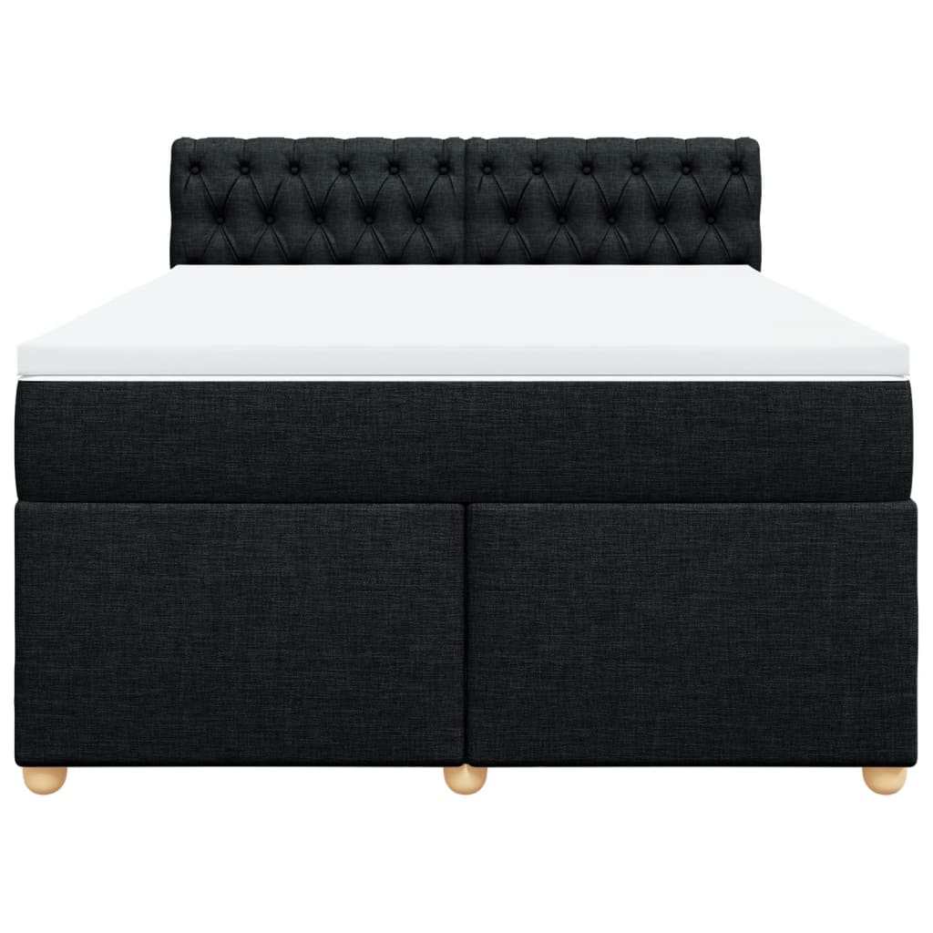 kontinentalseng med madras 140x190 cm stof sort