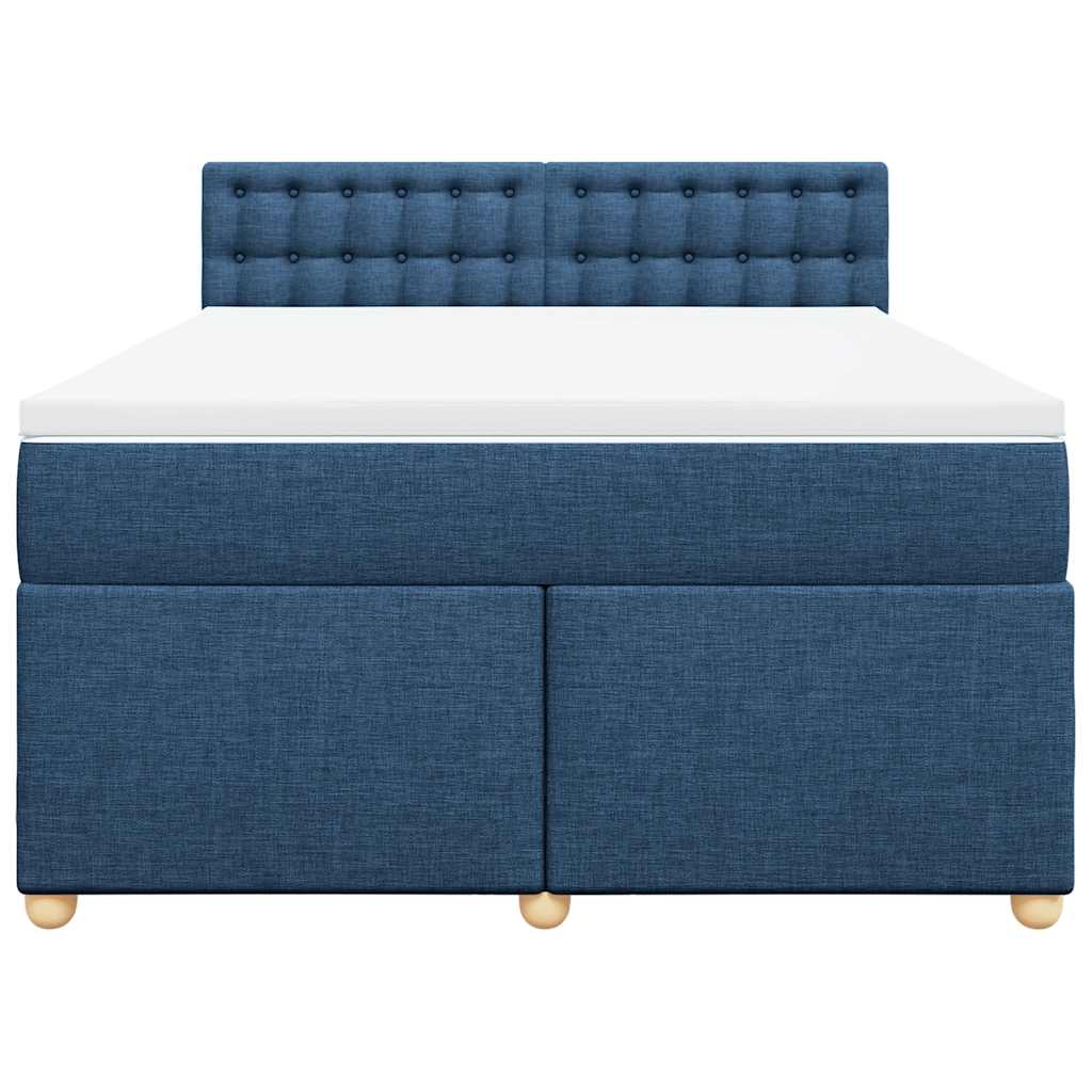 kontinentalseng med madras 140x190 cm stof blå
